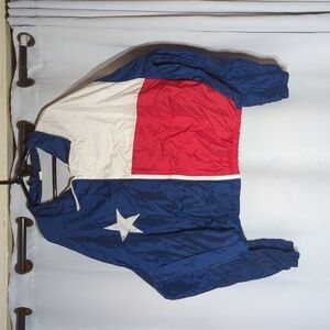 Texas Flag Zip up vintage wind breaker pockets XXL unisex